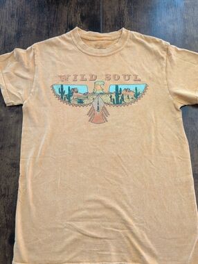 Wild Soul Desert Graphic Tee Boho Western Cactus Shirt Vintage Style Small